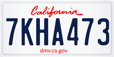 CA license plate 7KHA473