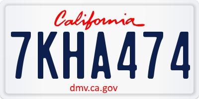 CA license plate 7KHA474