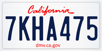 CA license plate 7KHA475