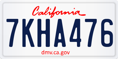 CA license plate 7KHA476
