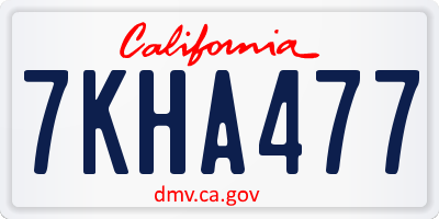 CA license plate 7KHA477