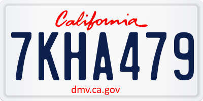 CA license plate 7KHA479