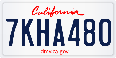 CA license plate 7KHA480