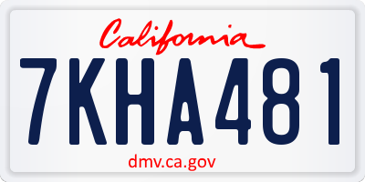 CA license plate 7KHA481