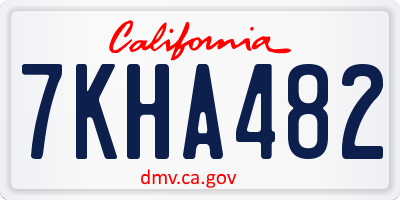 CA license plate 7KHA482