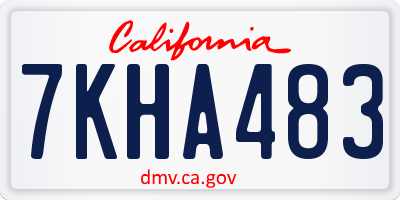 CA license plate 7KHA483