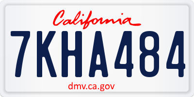 CA license plate 7KHA484