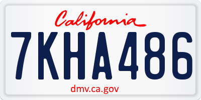 CA license plate 7KHA486