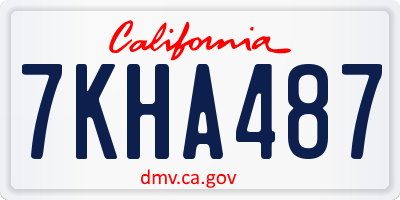 CA license plate 7KHA487