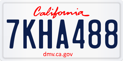 CA license plate 7KHA488