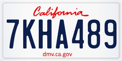 CA license plate 7KHA489