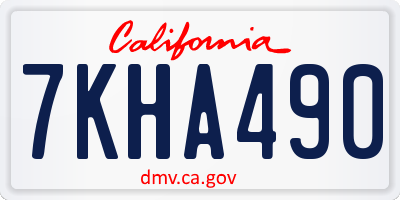 CA license plate 7KHA490
