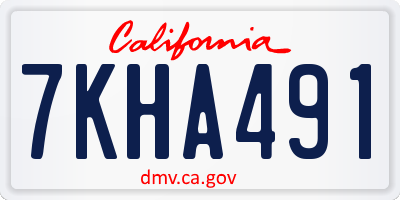 CA license plate 7KHA491