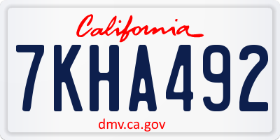 CA license plate 7KHA492