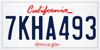 CA license plate 7KHA493