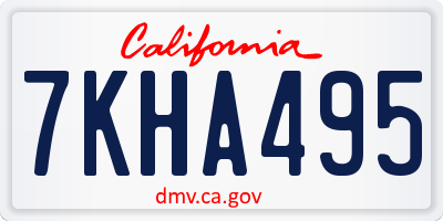 CA license plate 7KHA495