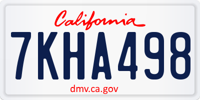 CA license plate 7KHA498