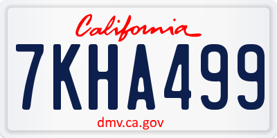 CA license plate 7KHA499