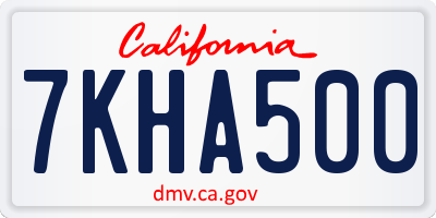 CA license plate 7KHA500