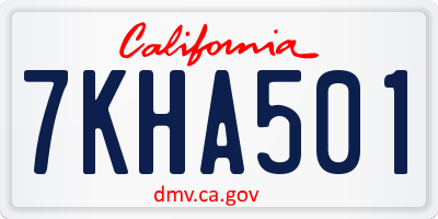 CA license plate 7KHA501