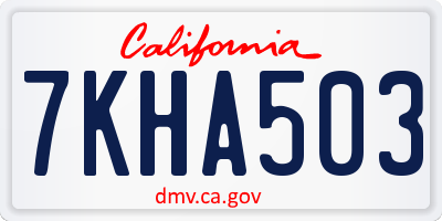 CA license plate 7KHA503