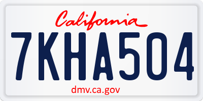 CA license plate 7KHA504