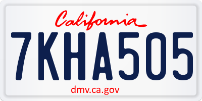 CA license plate 7KHA505