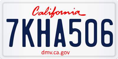 CA license plate 7KHA506
