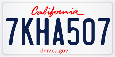 CA license plate 7KHA507