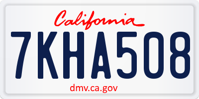 CA license plate 7KHA508