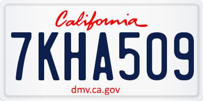 CA license plate 7KHA509