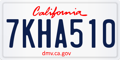 CA license plate 7KHA510