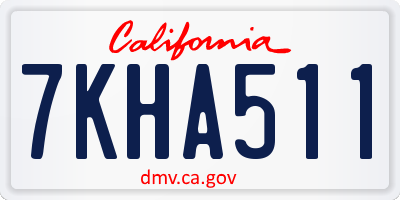 CA license plate 7KHA511
