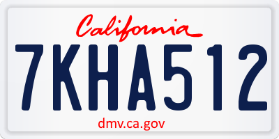 CA license plate 7KHA512