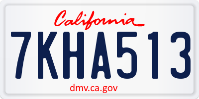 CA license plate 7KHA513