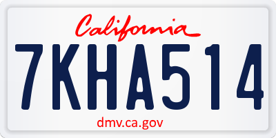 CA license plate 7KHA514
