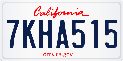 CA license plate 7KHA515