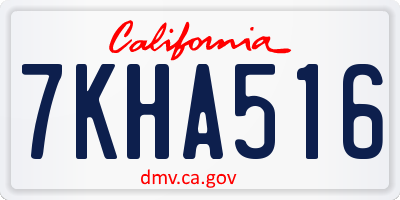 CA license plate 7KHA516
