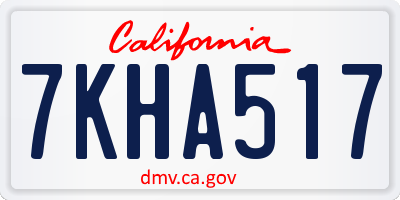 CA license plate 7KHA517