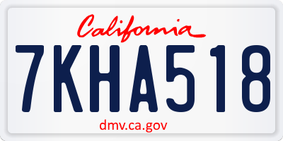 CA license plate 7KHA518