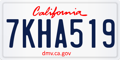 CA license plate 7KHA519