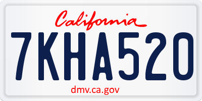 CA license plate 7KHA520