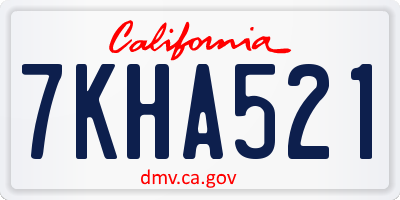 CA license plate 7KHA521