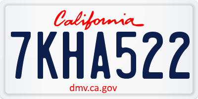 CA license plate 7KHA522