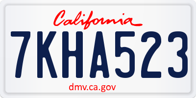 CA license plate 7KHA523