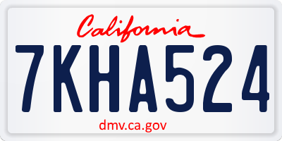 CA license plate 7KHA524