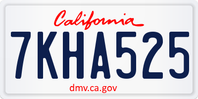 CA license plate 7KHA525