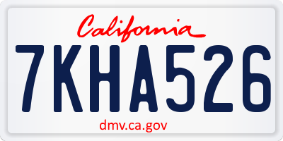 CA license plate 7KHA526