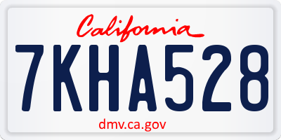 CA license plate 7KHA528