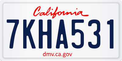 CA license plate 7KHA531